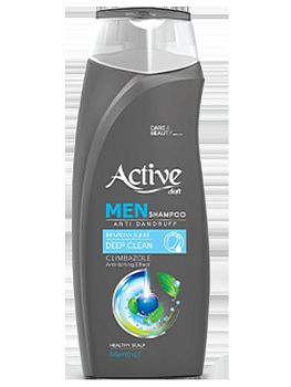 Шампунь ACTIVE Иран Care&beauty мужской против перхоти С климбазолом и ментолом, 350 мл 1/12 Серый