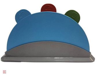 Доска разделочная НАБОР НА ПОДСТАВКЕ гибкие, круглые 3шт RE-619