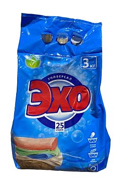 Порошок стир Эхо автомат+Ручная (пакет) 3кг 1/3