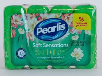Мыло туалетное-крем SVO Pearlis "Зеленый чай",4шт * 85г (флоу-пак) (9018) 1/24