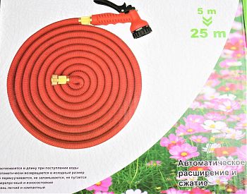 Шланг полив.Растяг.25м перех.+Пистолет 3/4 (50F) КРАСНЫЙ Шланг полив.Растяг.25м перех.+Пистолет 3/4 (50F) КРАСНЫЙ