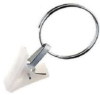 Зажим для штор пластиковые с металлическим кольцом 25шт 2345 