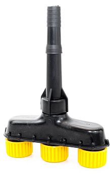 Распылитель-насадка для шланга 3 отверстия желто-черный 1/100