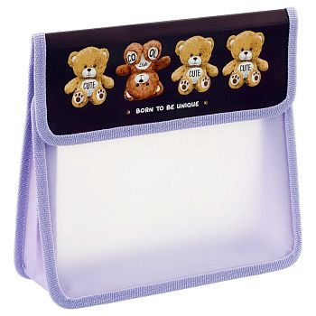 Папка для тетр 2от А5 "My bear" пластик на липучке 58191