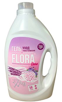 Гель для стирки Flora 2,3л Уход и восстановление/6шт