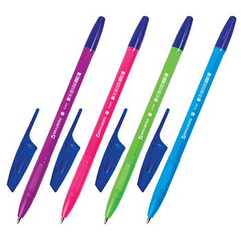 Ручка шариковая "X-333 Neon solid" BRAUBERG синяя,0,7мм /50 шт