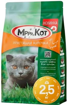 МЕРКУРИЙ (МП) Корм для кошек Mr.Cat "хрустящая курочка" 2,5кг 
