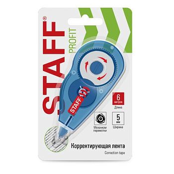 Корректирующая лента 5мм*6м STAFF PROFIT механизм перемотки 1/24шт.