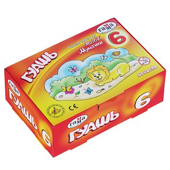 Гуашь  6 цветов Гамма "Мультики"