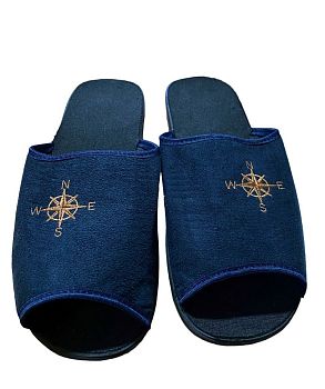 Тапочки М. дом. Фтора 802(КОМПАС) замша,откр.нос р.40-45 6п *