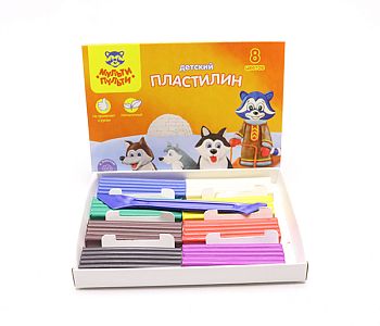 Пластилин  8 цветов "Енот на Аляске" 120 г 10233