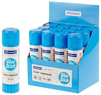 Клей - карандаш 36 г OfficeSpace 12 штук