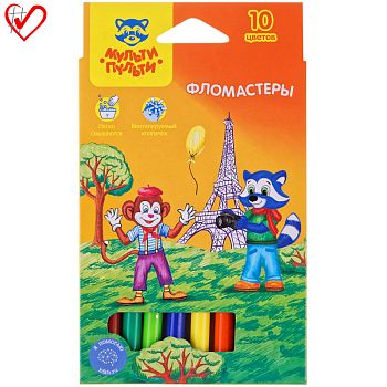 Фломастеры 10 цветов " Енот во Франции " 10714 /16