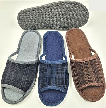 Тапочки М. дом. Клетка открытый нос 12/120 Тапочки М. дом. Клетка открытый нос 12/120