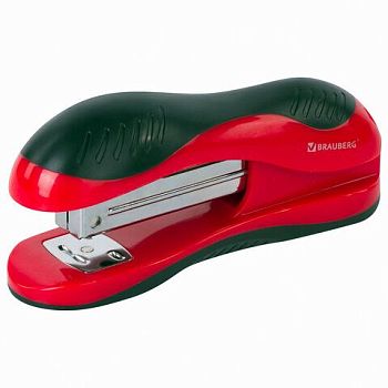 Степлер №24/6, 26/6 BRAUBERG JET до 25 листов красно-черный