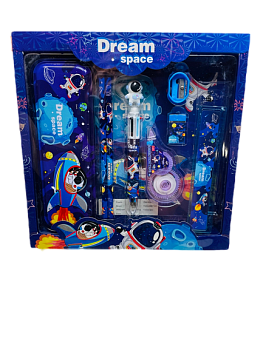 Набор школьный 7предметов (ручка, 2 карандаша, пенал, ластик ,линейка,корректирующая лента)