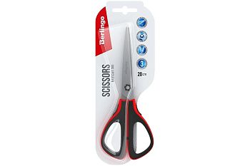 Ножницы 20см Berlingo"Easycut 300" белые,мягкие вставки, европодв DNn_20035_b