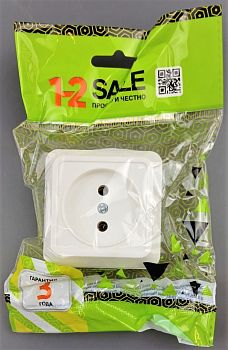 Розетка накладная  1-местная ОУ 16А бел. с керам основой АБС-пластик 1-2 Sale