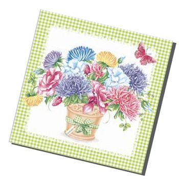 Салфетки бумажные DESNA BOUQUET "Скатерть с камелиями Золотой" 33*33 3-слойные 20листов/12шт