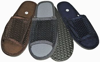 Тапочки М. дом. Плетение откр.нос 1255 12/120