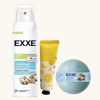 Набор косметический EXXE WOMEN №11 (бурлящий шар+дезод(спрей)+крем д/рук)