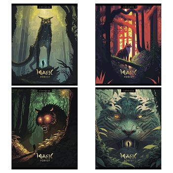 Тетрадь 60л КЛЕТ "Магический лес мат лам. тисн.фольг" Т5ск60_лм_тф 12059