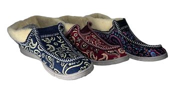 Бабуши меховые, отворот Узор Москва 12пар