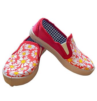 Кеды детские. ФЛОРА 320 канвас,ромашка красная р.30-35 6пар * Кеды детские. ФЛОРА 320 канвас,ромашка красная р.30-35 6пар *