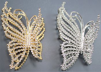 Заколка краб бол Бабочка металл,золото/серебро ААА-2252В 1/12