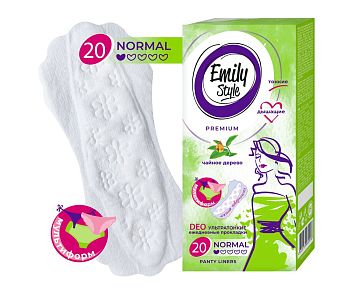 Прокладки ежедневн Emily Style Multiform ультратонкие аромат. чайн дерево 20шт 7658 1/60