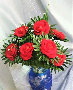Роза БАРХАТ 7голов 50см 1/20