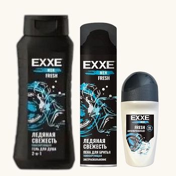 Набор косметический EXXE MEN №10 (шампунь+дезод(ролик)+пена)