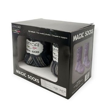 Набор для вязания Пряжа Magic Socks (серый-меланж) 1шт Набор для вязания Пряжа Magic Socks (серый-меланж) 1шт