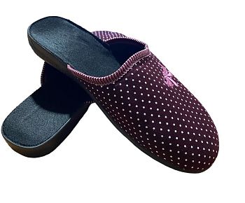 Тапочки Ж. дом. Фтора 801(БАНТ ГОРОХ) закр.нос р.36-41 6п *