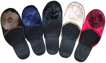 Тапочки Ж. дом. Фтора 807(ПУШОК) закр.нос р.36-41 6п *