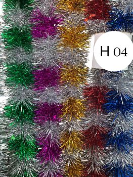 Мишура Н-04 д9см ,2м 2х цветная,ассорти 10/220