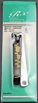 Кусачки для ногтей большие черные 8см 12/120