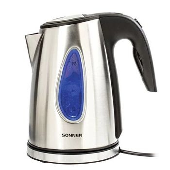 Чайник 1,7л эл. Sonnen KT-1721 2200Вт пластик, черный подсветка