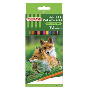 Карандаши 12 цветов "Лесные жители" ПИФАГОР 1/12