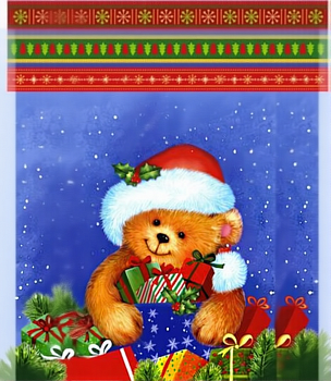 Пакет НГ "Подарок другу" прозр.с рис.+мет. 30*50 100/2000шт