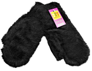Варежки Ж. КАТЮША 7401 ангора,черные 12/264
