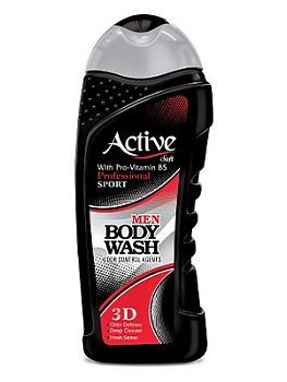 Гель для душа ACTIVE Иран д/мужчин парфюмир. с витам В5 "Спорт 3D"Natural Black 400мл (1680) 1/16