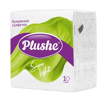 Салфетки бумажные "Plushe Super Light" 225*225 (5525) 1-слойные 70листов/20шт
