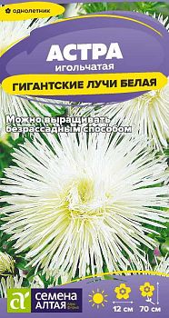 Цветы Астра Гигантские лучи Белая/Сем Алт/цп 0,2 гр. (2028)