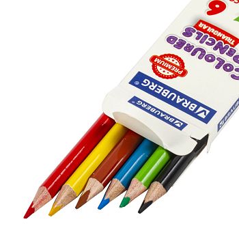 Карандаши  6цв BRAUBERG PREMIUM натурал. дерево 181650