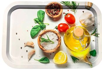 Поднос жестяной Масло прямоугольный 246*328*15мм 1/20