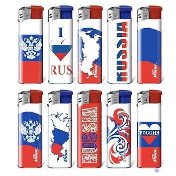 Зажигалка пьезо Pride e-100 Russia Country /25шт