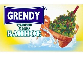 Мыло туалетное Grendy Банное 100гр 1/90шт