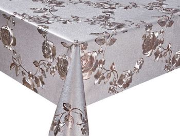 Клеенка Металлик на тканой основе красное на серебре 1,37м*20м GP-8712KB