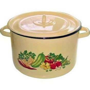 Кастрюля 9 литров Череповец эмалированная с рисунком 1с200с 1/4